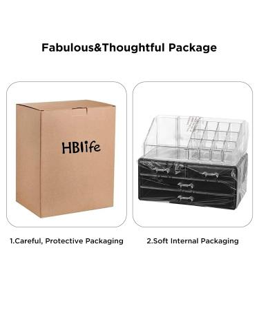 HBlife Acrylic Makeup Organizer - 2 Piece Clear Cosmetic Storage Set for Vanity and Bathroom - Buy Online on GoSupps.com