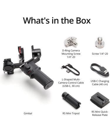 DJI RS 3 Mini 3-Axis Gimbal Stabilizer for Mirrorless Cameras - Lightweight Design, Tested Payload 2kg, Bluetooth Shutter Control, Vertical Shooting Support - Buy Online on GoSupps.com