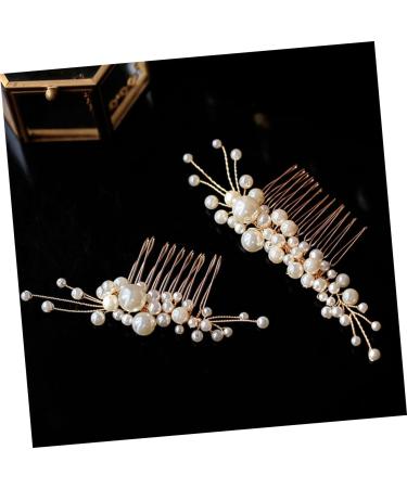 FRCOLOR Set of 3 Pearls Hair Comb Wedding Comb Made of Crystal Elegant Hair Comb Pearl Hair Comb Pearl Wedding Comb Headpiece Made of Pearls Hair Comb for Women Accessories Handmade Bride - Buy Online on GoSupps.com