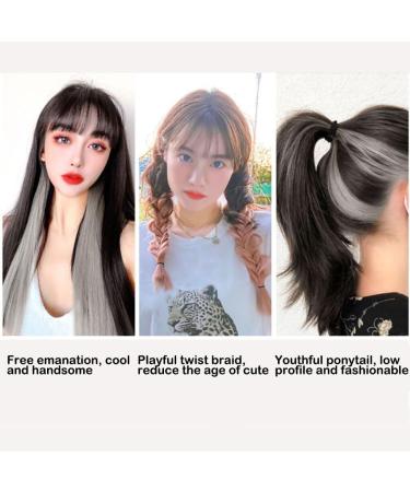 yuwqqoajv Clip On Hair Extension Women Straight High Temperature Fiber Highlights Synthetic Extensions Seamless Wig Club 24C/Curly - Buy Online on GoSupps.com