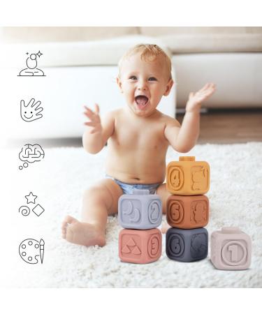 MalPlay Sensory Rubber 13-Piece Soft Tower Stacking Blocks | Baby Building Toy for Motor Skills | Ideal for 6+ Months - Buy Online on GoSupps.com
