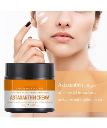 Grospe Astaxanthin Face Cream Anti Aging Moisturizing Quick Absorption Moisturizing Antioxidant Facial Cream Reduce Wrinkles Shrink Pores Skin Care 50g - Buy Online on GoSupps.com