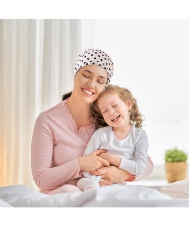 Pretyzoom Chemo Hat for Women | Cotton Night Cap & Hair Turban | Comfortable Sleep Headgear for Hair Loss (Black & Beige 29x27 cm) - Buy Online on GoSupps.com