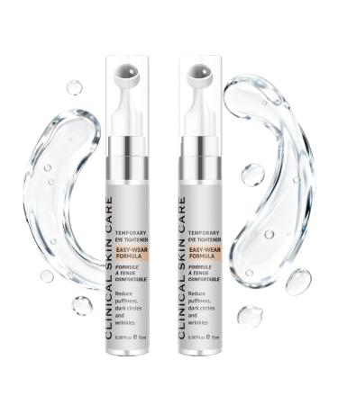 2PCS Retinol & Caffeine Eye Serum Roller for Puffiness Dark Circles and Wrinkles Cooling Tightening Gel with Hyaluronic Acid Anti-Aging Eye Applicator for Men and Women 0.507 fl oz Each
