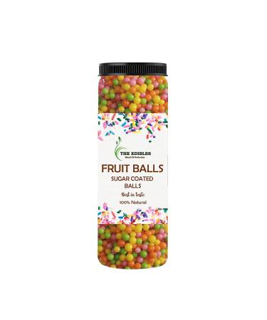 THE EDIBLES Fruit Balls Candy | Assorted Fruit Flavour Candy Balls 250 gms | Sugar Pearls_Packing May Vary