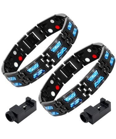 Taippan Magnetic hard band for losing weight 2PCs Titanium Power Magnetic Bracelet Men Magnetic Arm Bands For Arthritis Closure Bracelet Men Health Magnetic Band With Setting Tool