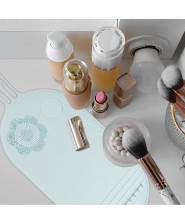 Seyrnicay Brush Cleaning Mat - Silicone Cleanser for Cosmetic Brushes | Portable Cosmetic Cleaning Pads Scrubber Mat Pad for Foundation & Lip Brush blue - Buy Online on GoSupps.com
