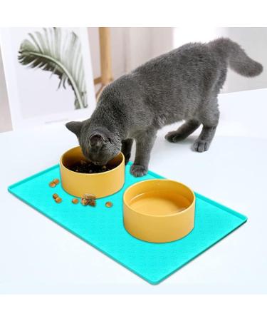 Umtiti Waterproof Slipproof Dog Bowl Pad - 60x40cm Green Silicone Mat for Cats & Dogs | Dishwasher Safe & Durable - Buy Online on GoSupps.com