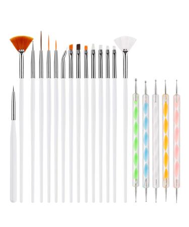 20 pieces sets Nail Art Design Painting Pen Brush Nails Polish Pens for Hand Manicure