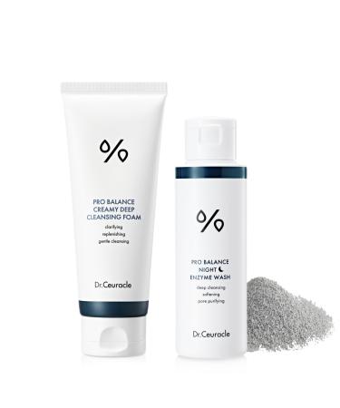 Dr.Ceuracle | Pro Balance Creamy Deep Cleansing Foam + Enzyme Powder Face Wash (Night Wash)
