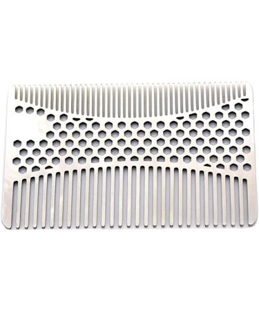 Comb Stainless Steel Beard Comb Stainless Steel Men Beard Comb Credit Card Size Easy to Carry Beard Straightener wooden comb - Buy Online on GoSupps.com