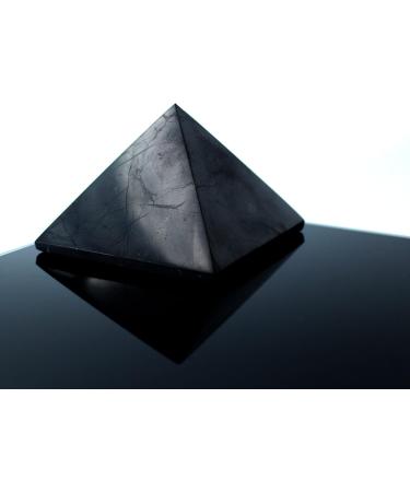 Heka Naturals 10cm Polished Shungite Pyramid - Home Decor Gemstone for Chakra Healing and Negative Energy Protection with Sage - Healing Crystals - Buy Online on GoSupps.com