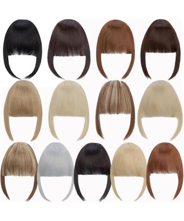 Bangs Hair Clip Synthetic Fake Blunt Air Bangs Clip in Hair Extensions Clip in French Bangs Straight Fringe False Hairpiece for Women Bangs Clip in Hair(Color:4A) - Buy Online on GoSupps.com