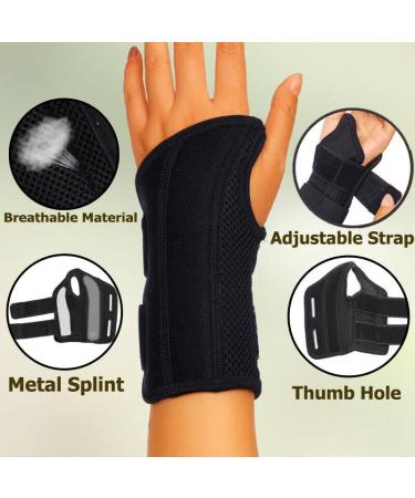 Left Wrist Brace for Carpal Tunnel | Adjustable Compression Sleeve for Pain Relief & Support | Suitable for Arthritis Tendonitis & Sports | Large/X-Large - Gray - Buy Online on GoSupps.com