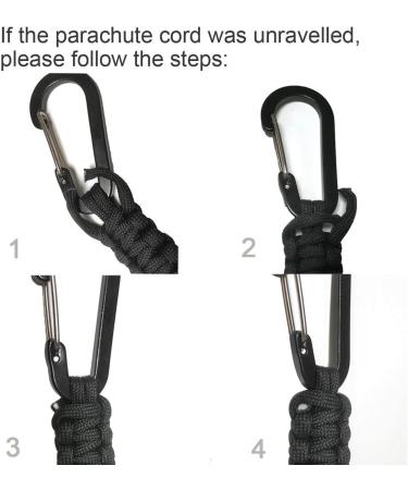 Eotw Paracord Karabiner | Personalized D Ring Key Ring for Motorcycle Auto Camping & Hiking - Unisex Black - Buy Online on GoSupps.com