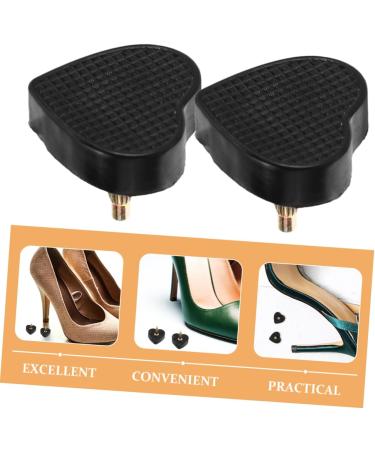 5 Pairs Heart Shaped High Heel Pads - Replacement Heel Caps for Shoe Repair - PVC Heel Tips - Black Shoe Spikes (2.00x2.00x2.00CM) - International Shipping - Buy Online on GoSupps.com