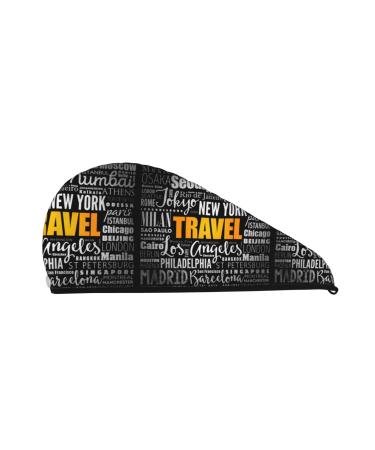 Hair Towel Wrap Hair Drying Towel with Button Towel Turban Head Towel to Dry Hair Quickly (Travel)