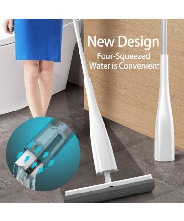 Folding 180 Self-Twisting Sponge Mop with Floor Scrub | Easy to Clean Dust & Pet Hair | Lightweight Household Cleaning Tool - Buy Online on GoSupps.com