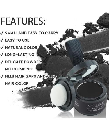 VOLLUCK Root Powder Natural Long-Lasting Hairline Powder for Men Women Waterproof Hair Powder Root 4 g (Dark Black) - Buy Online on GoSupps.com
