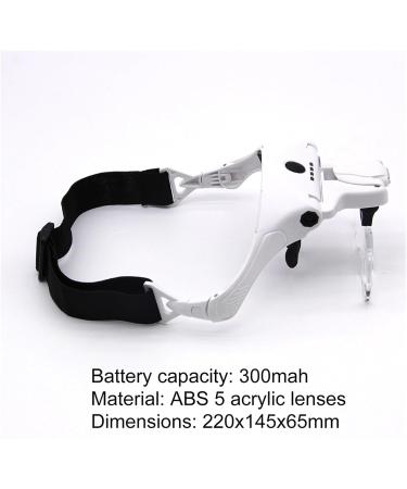 Head Mounted Optical Magnifier Eyeglasses Power Display LED Magnifier Eye Glasses Large Capacity Battery for Jeweler Loupe Craft - Buy Online on GoSupps.com