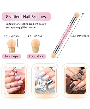 Shop Luliyldj Nailart - Double-Headed Color Curve Tool & Sponge Brush Applicator with 4 Replacement Heads | International Shipping Available - Buy Online on GoSupps.com