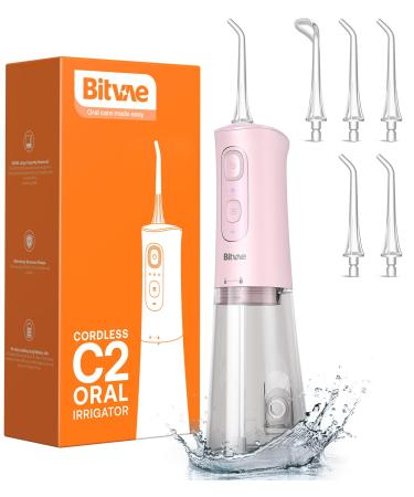 Mouth shower wireless 3 cleaning modes 6 jet tips - Bitvae mouth shower waterproof insert in shower a load 40 days of use interdler cleaner portable 260ml tooth shower quartz pink 260ml mouth shower quartz pink
