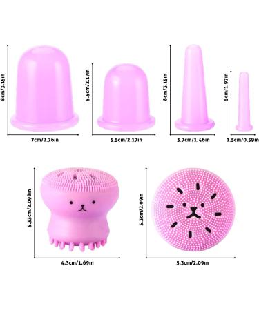 Facial and Body Cupping Set - Face Cupping Set Improve Face Eyes and Neck Skin Wrinkles Therapy Suction Cup for Cellulite Effectively Improve Body Skin Tightness Anti-Cellulite Cupping Therapy Set Pink - Buy Online on GoSupps.com