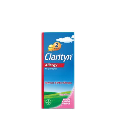 Clarityn Allergy 1mg/ml Syrup Loratadine 24 Hour Allergy Relief Sugar Free Lactose Free Mixed Berries Flavour 60ml