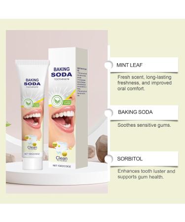 Baking Soda Toothpaste Whitening Toothpaste for Stain Removal and Freshening Breath Protects Gums Stains and Tartar Freshens Breath and Whitens Teeth - Buy Online on GoSupps.com
