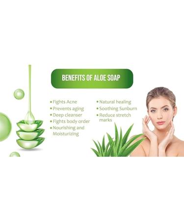 Aloe Essence Handmade Soap Bar Plant-Based Essential Oil Cleanser for Acne Aging & Sunburn Relief Natural Moisturising Body & Face Wash 100g - Buy Online on GoSupps.com