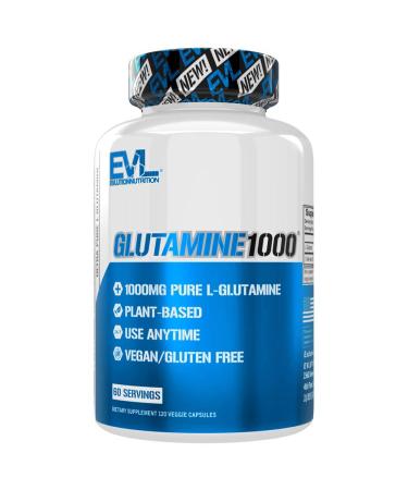 EVLution Nutrition Glutamine1000 1000 mg 120 Veggie Capsules