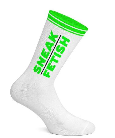 Sneak Freaxx Unisex Sneak Fetish White Neon Green One Size socks Green (Green) S