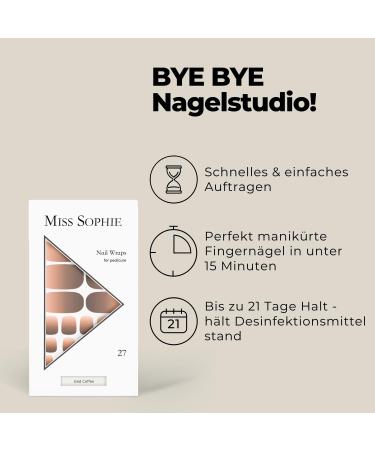 Original Miss Sophie Pedi Wraps | Iced Coffee Pedicure | 27 Ultra Thin Nail Polish Stripes | Sticks to Natural Acrylic Gel & Shellac Nails - International Shipping Available - Buy Online on GoSupps.com