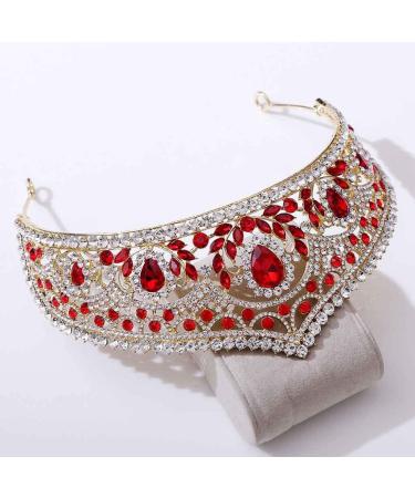 Baroque Queen Tiaras Crown Rhinestone Gold Wedding Birthday Party Hair Accessory - Buy Online on GoSupps.com