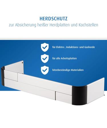 Reer Stove Guard Premium XL - Adjustable 57-90 cm for Induction & Gas Stoves | Silver Safety Solution - Buy Online on GoSupps.com