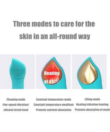 Heated Silicone Facial Cleansing Device Pore Cleaner Constant Temperature Importing Device Facial Washing Device Beauty Cleaning Brush Red (Blue) - Buy Online on GoSupps.com