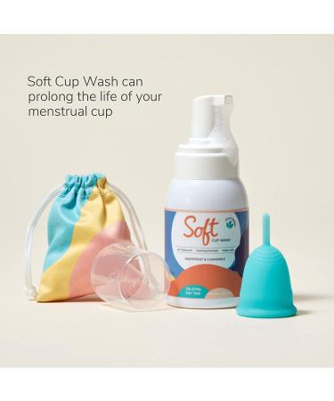 Soft Cup Wash | pH-Balanced Menstrual Cup Cleanser | 6.8 oz | Grapefruit & Chamomile Infused Feminine Wash - Buy Online on GoSupps.com