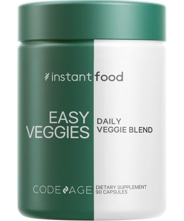 Codeage Instantfood Easy Veggies + Fast Fruits Vitamins Bundle 30+ Daily Vegetables & Fruits Powders Whole Food Green Multivitamin Fibers Vegan Superfood Minerals Supplement - 180 Capsules - Buy Online on GoSupps.com