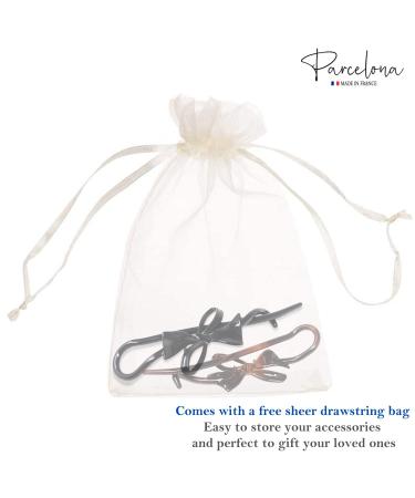 Parcelona French Twist n Clip Bow Tortoise Shell Celluloid Acetate Hair Clips (Set of 2) - Buy Online on GoSupps.com