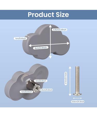 Videelly 8-Piece Soft Rubber Cartoon Cloud Cabinet & Drawer Handles | Silicone Door Knobs for Children's Rooms | Gray Furniture Accents - Buy Online on GoSupps.com