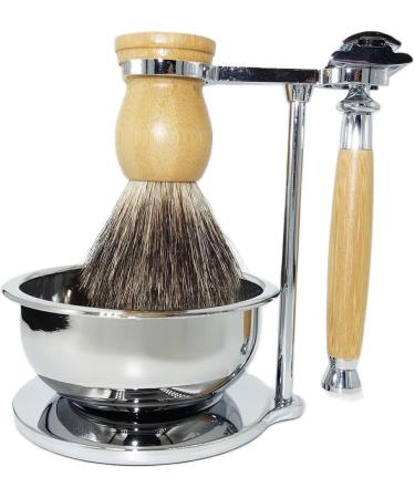 Crody Simplicity Men's Razor Set | Stylish Bamboo Double-Sided Safety Razor & Hair Brush Holder - International Shipping Available - Buy Online on GoSupps.com