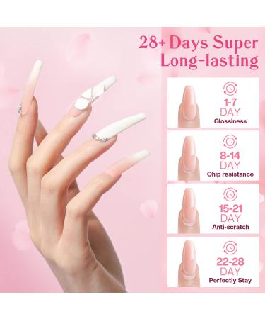 Modelones Poly Extension Gel Nail Kit - Nude & White Colors | Builder Extension Gel Set with Mini Nail Lamp, Slip Solution, Rhinestones | French DIY Nail Art Design Beginner Kit - A-Light Apricot - Buy Online on GoSupps.com
