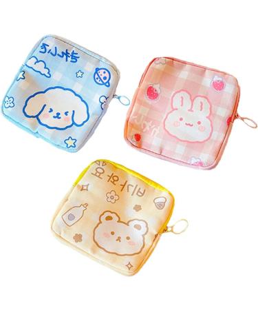 Latrate 3 pieces women's bandage storage bag menstrual bag with large capacity bag girl for tampons bind menstruation bag