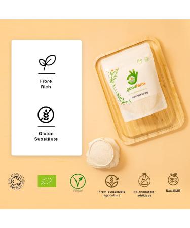 GoodFarm Organic Psyllium Husk 500g - Certified Organic Premium Quality | 99% Purity | Vegan | Rich in Fibre | Excellent for Digestion - Buy Online on GoSupps.com