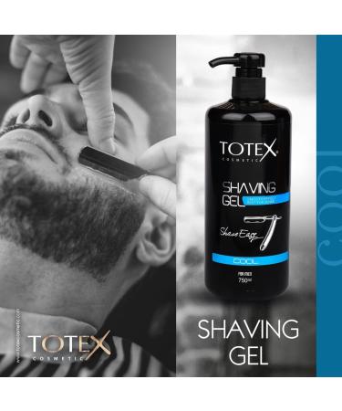 Totex Cool Shaving Gel 750ml | Clear Transparent Formula for Men & Women | Quick Dry, Sensitive Skin Protection | Ideal for Bikini Line Shaving - Buy Online on GoSupps.com