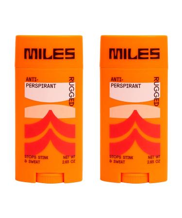Miles - Antiperspirant and Deodorant for Teens Tweens & Kids - Natural 24-hour Odor and Sweat Stopping Technology & Gentle on Skin - Rugged - 2-Pack Rugged 2.50 Ounce (Pack of 2)