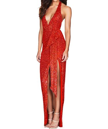 Shop Hanxiulin Women s Evening Dress - Elegant Long Slit & Sparkling Cocktail Dress for Prom & Parties - Buy Online on GoSupps.com