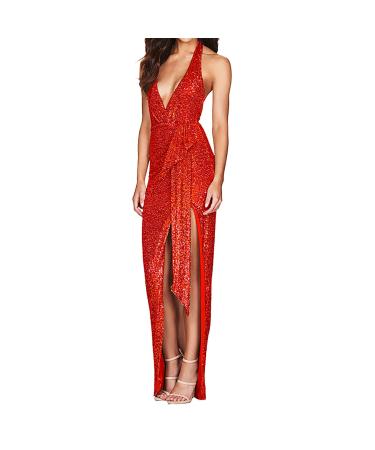 Hanxiulin women evening dress long women package hip slit dress sparkling dress dress sexy elegant cocktail dress party dress suitable for prom dress rd1 s