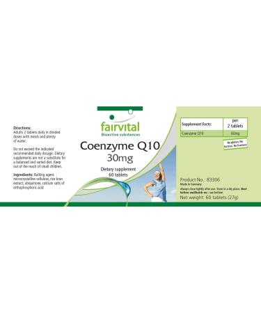 Fairvital | Co-enzyme Q10 30mg VEGAN - 60 tablets - ubiquinone - Buy Online on GoSupps.com