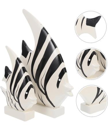 Zerodeko 2pcs Fish Ornaments Children Fish Toy Ocean Children Gifts White Fish Ornament Book Rack for Kids Desk Topper Adorn Decor Home Desktop Ornament Statue Small Fish Wood - Buy Online on GoSupps.com